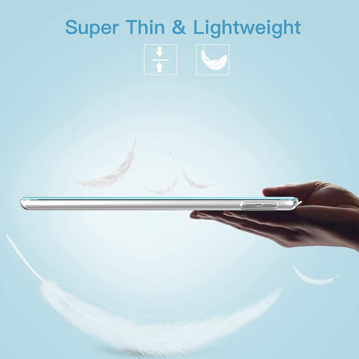 Slim Lightweight Smart Shell Cover with clear hard PC Back Protector for iPad 
